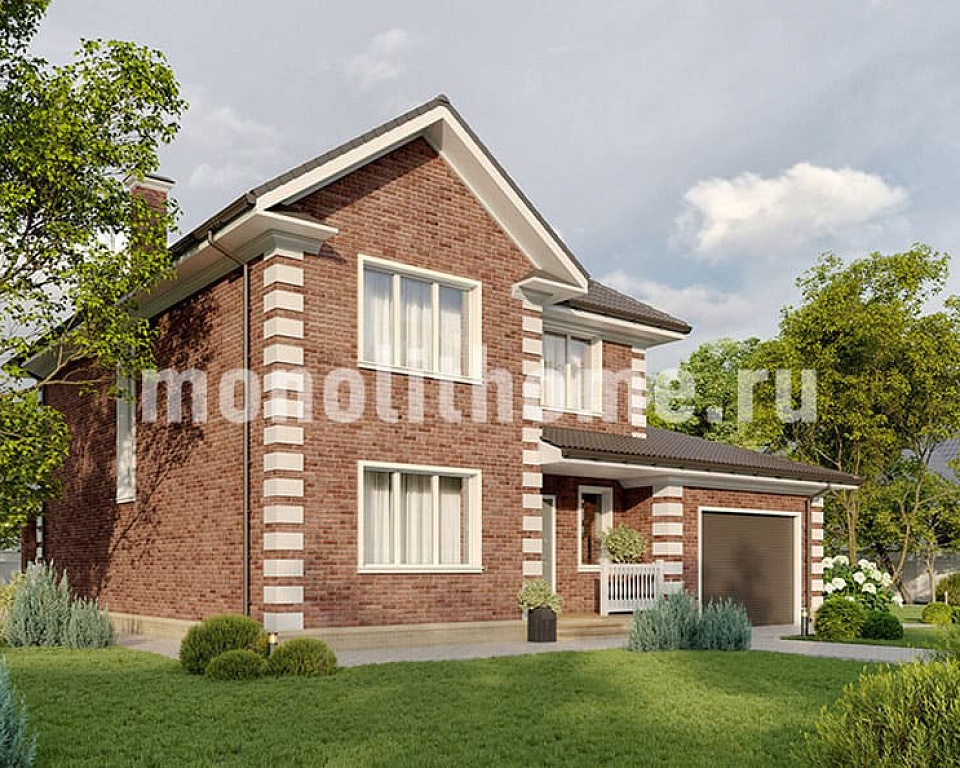 Дом из бетона Фазенда-2 двухэтажный 14х14 – компания «Монолит-домстрой»